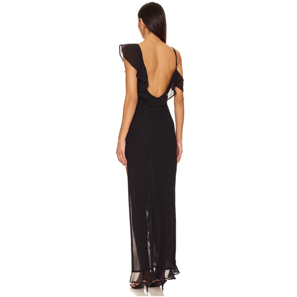 REVOLVE Black Asymmetrical Maxi Dress - Picture 2 of 5